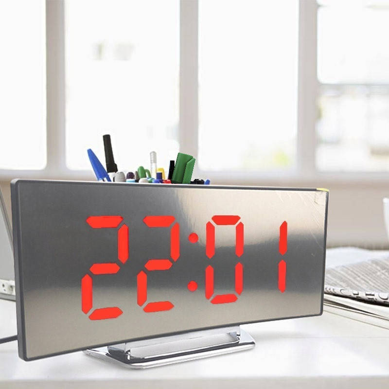 

Часы DT- 6507 зеркальные настольные LED красная подсветка