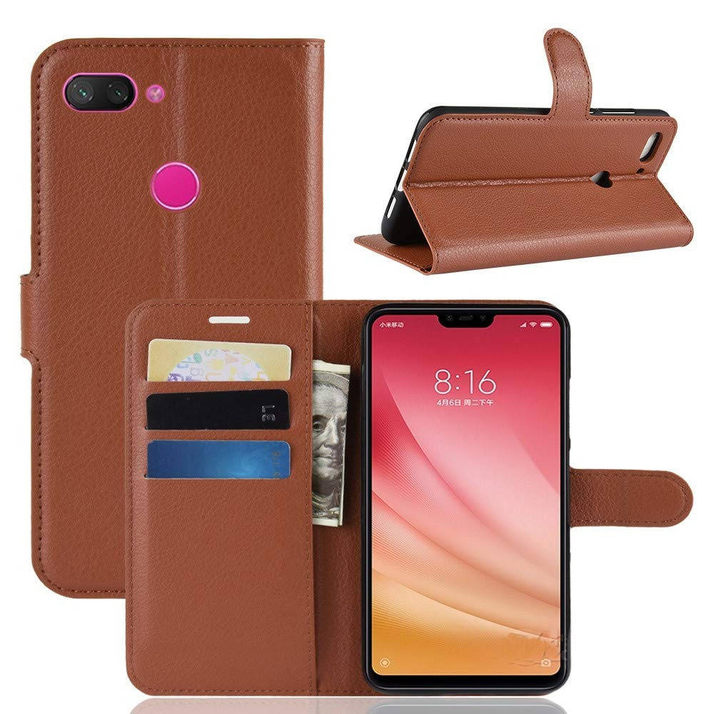 

Чехол-книжка Litchie Wallet для Xiaomi Mi 8 Lite Коричневый