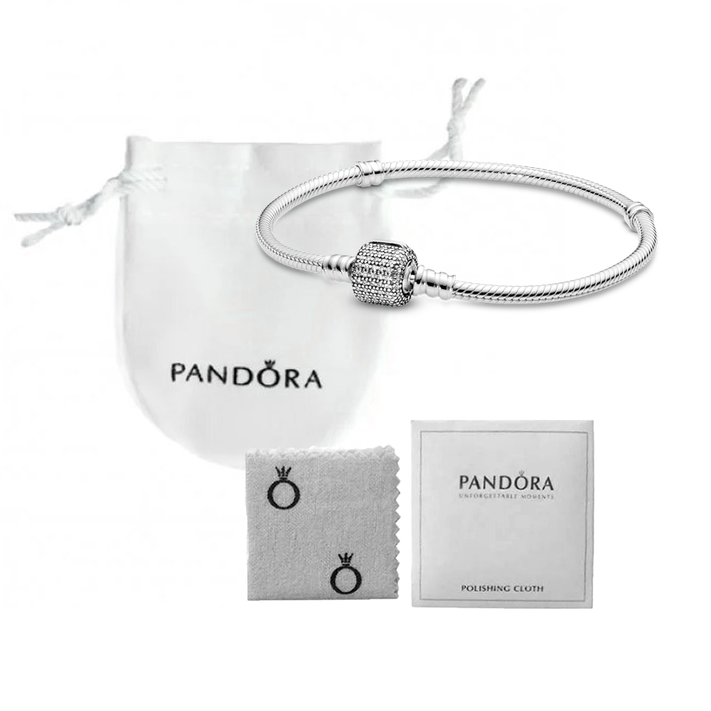 

Pandora Браслет Женский из серебра Пандора с замком p-lock и цирконием 15 см