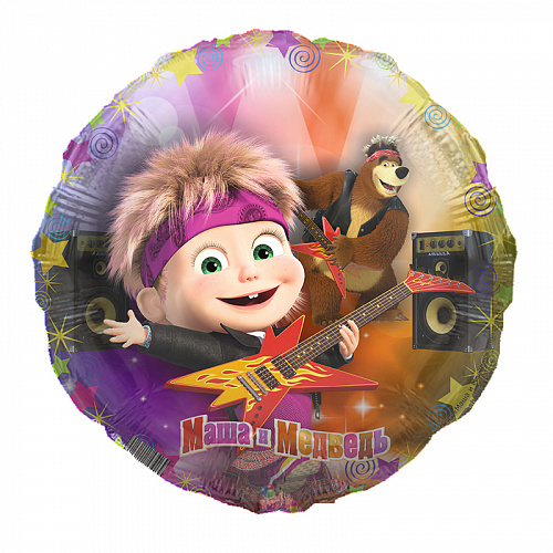

Фольгированный шарик Show 18" Круг Маша играет, Разные цвета