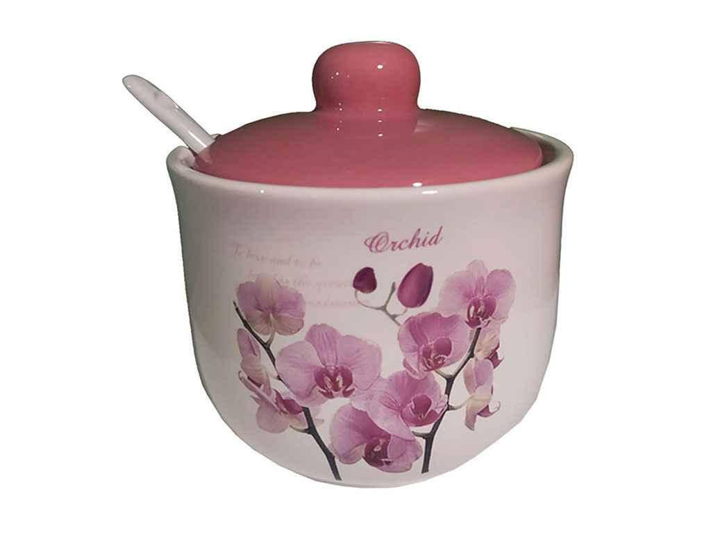 

Цукорниця 350мл Орхідея рожева з ложкою ZFC045 OP ТМ INTEROS