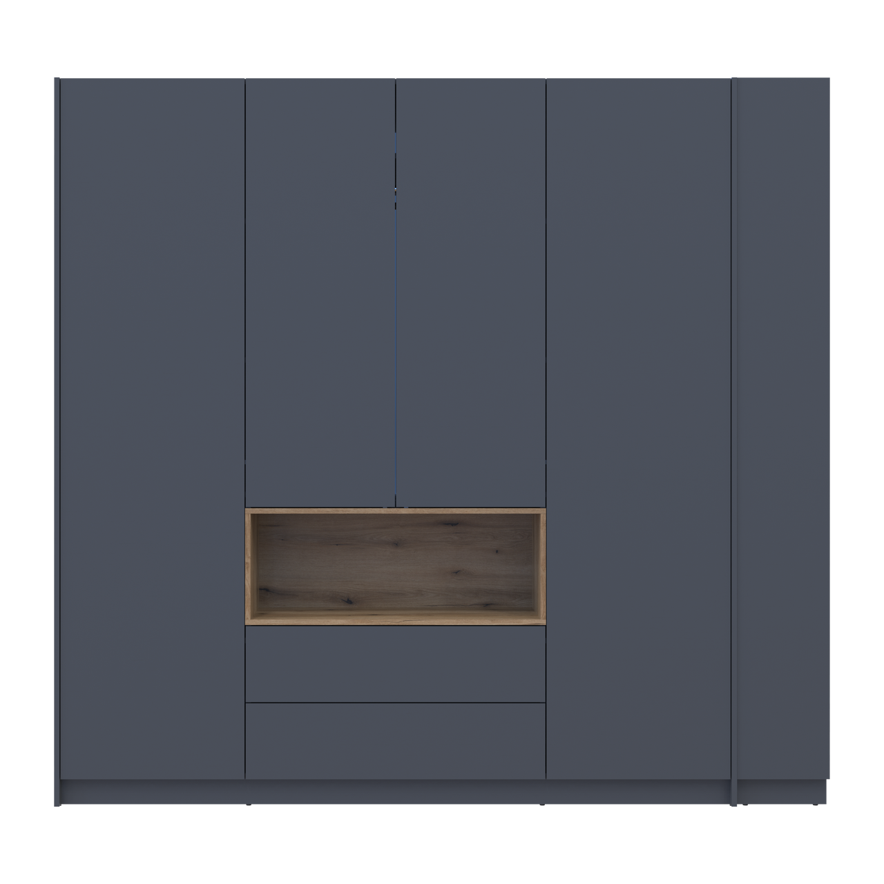 Шафа для одягу з нішею та етажеркою Doros Дейл Графіт/Дуб Евок 4 ДСП 234х52х220 (44900339) 9