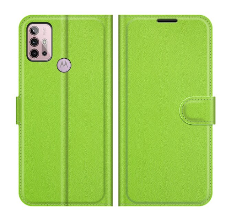 

Кожаный чехол книжка Lichee для Motorola Moto G10 / Moto G30 (9 цветов) зеленый
