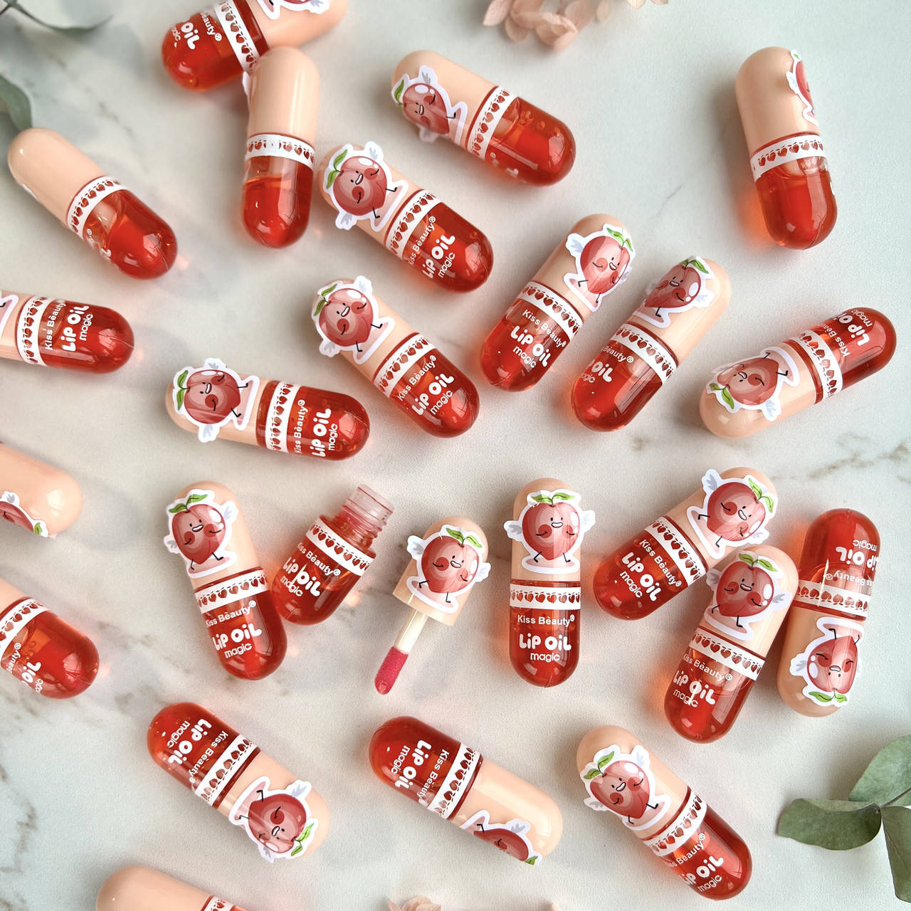 

Блеск для губ Kiss Beauty Oil Lip, увлажняющий и питательный бальзам с персиковым ароматом