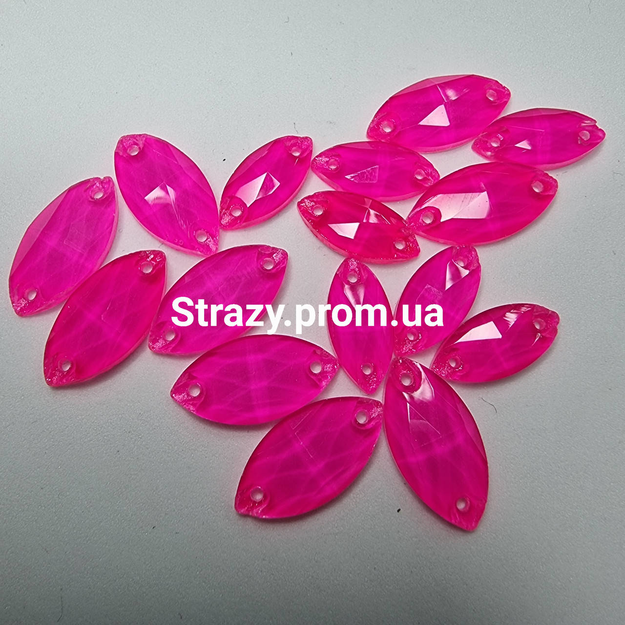 

Стразы пришивные Маркиз 7*15 Pink Neon эконом, Розовый