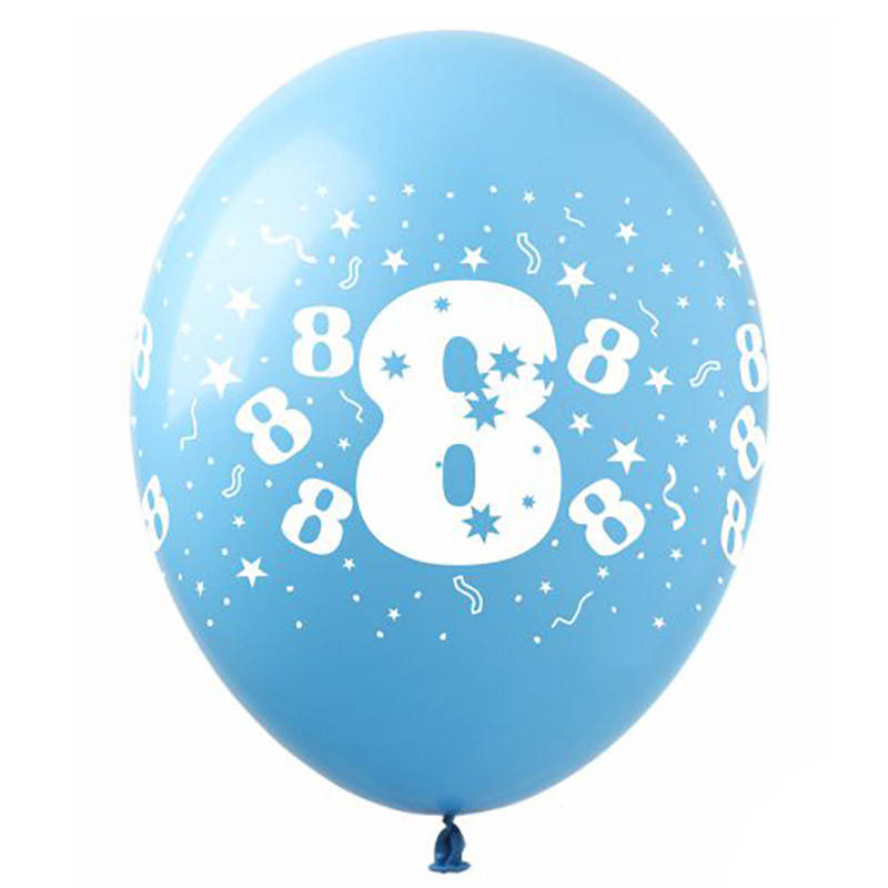 

Латексные воздушные шарики Цифра 8 10шт/уп SDR-16 ArtShow, Голубой
