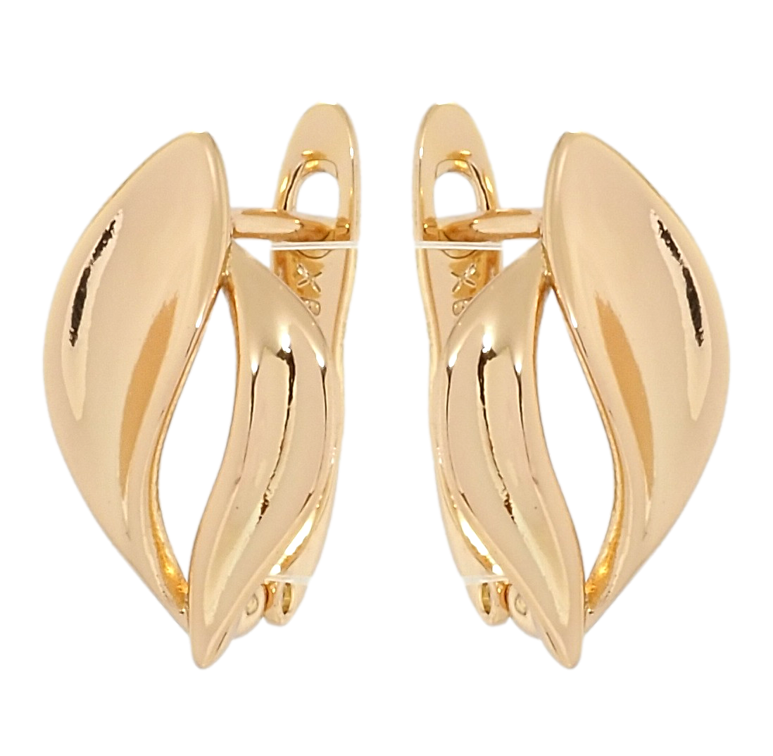 

Серьги Xuping Позолота 18K английский замок "Листики"