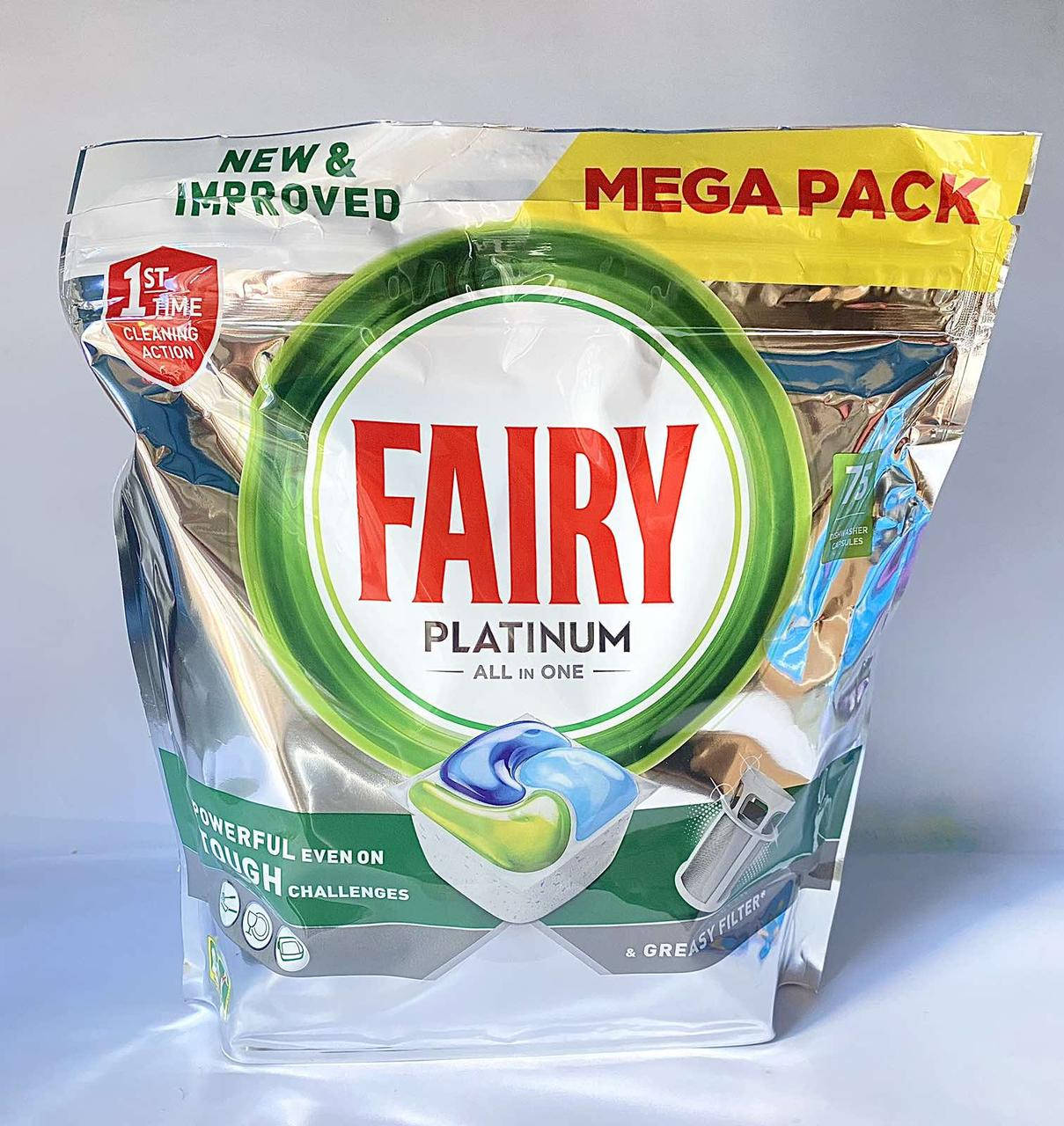 

Fairy Platinum All in one капсулы для посудомоечной машины 75 капсул