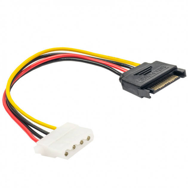 

Кабель живлення Serial ATA 4pin Molex на 15pin SATA - 15 см