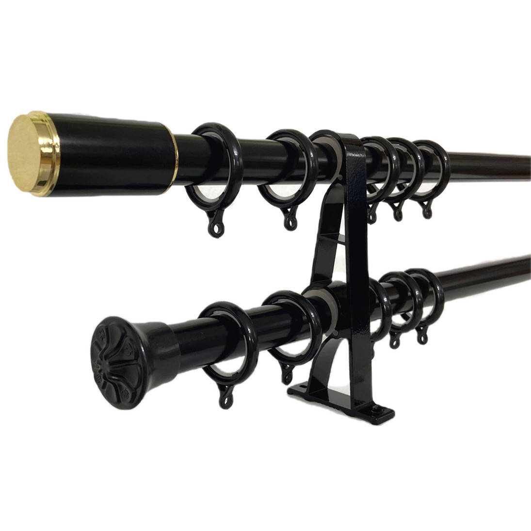 

Карниз для штор алюминиевый трубчатый двойной Fashion Black Стеновой, 2,0м, Черный