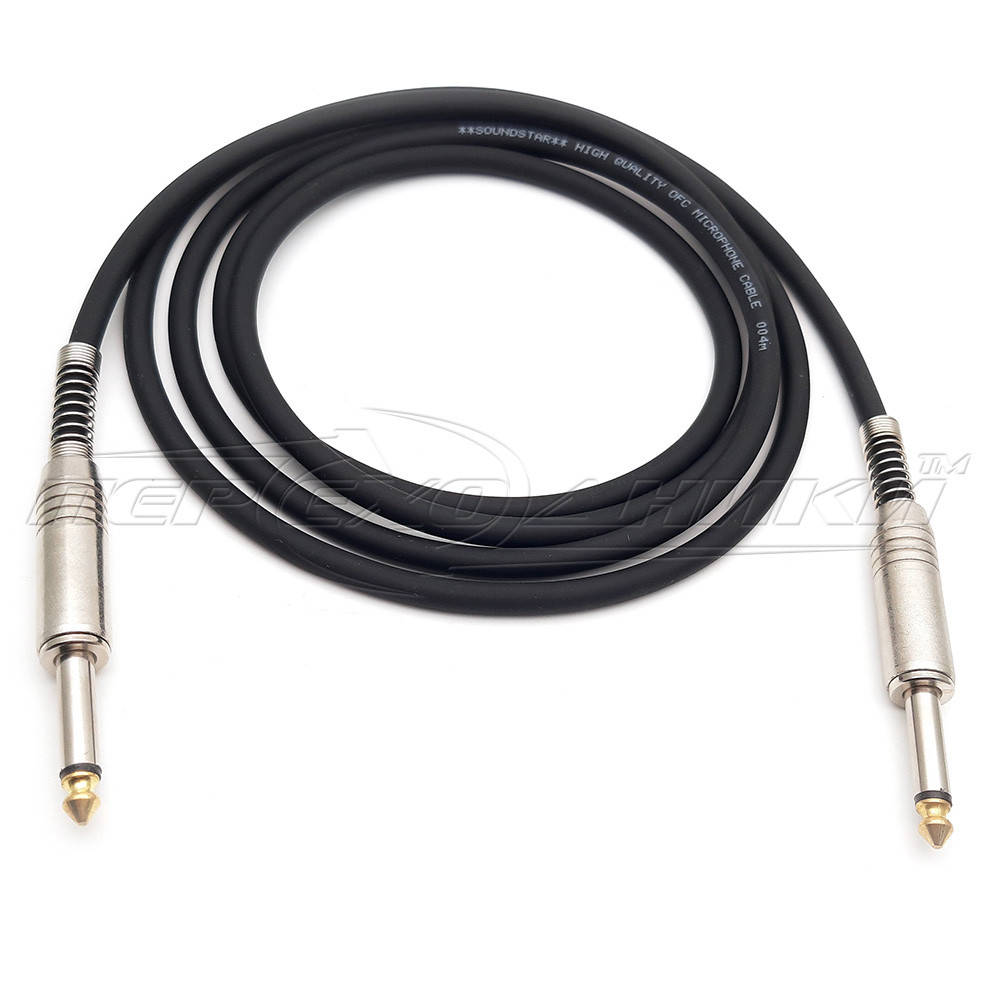 

Кабель jack 6.3 mm to jack 6.3 mm ( премиум качество ),пружина, в экране 2.0, Черный