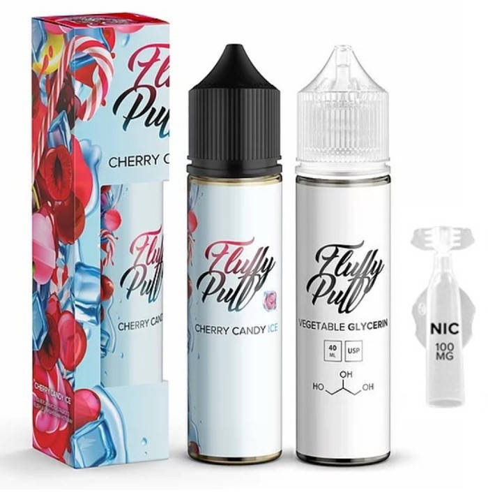 

Набор для самозамеса жидкости Fluffy Puff Cherry Candy Ice 60 мл. 3 мг/мл