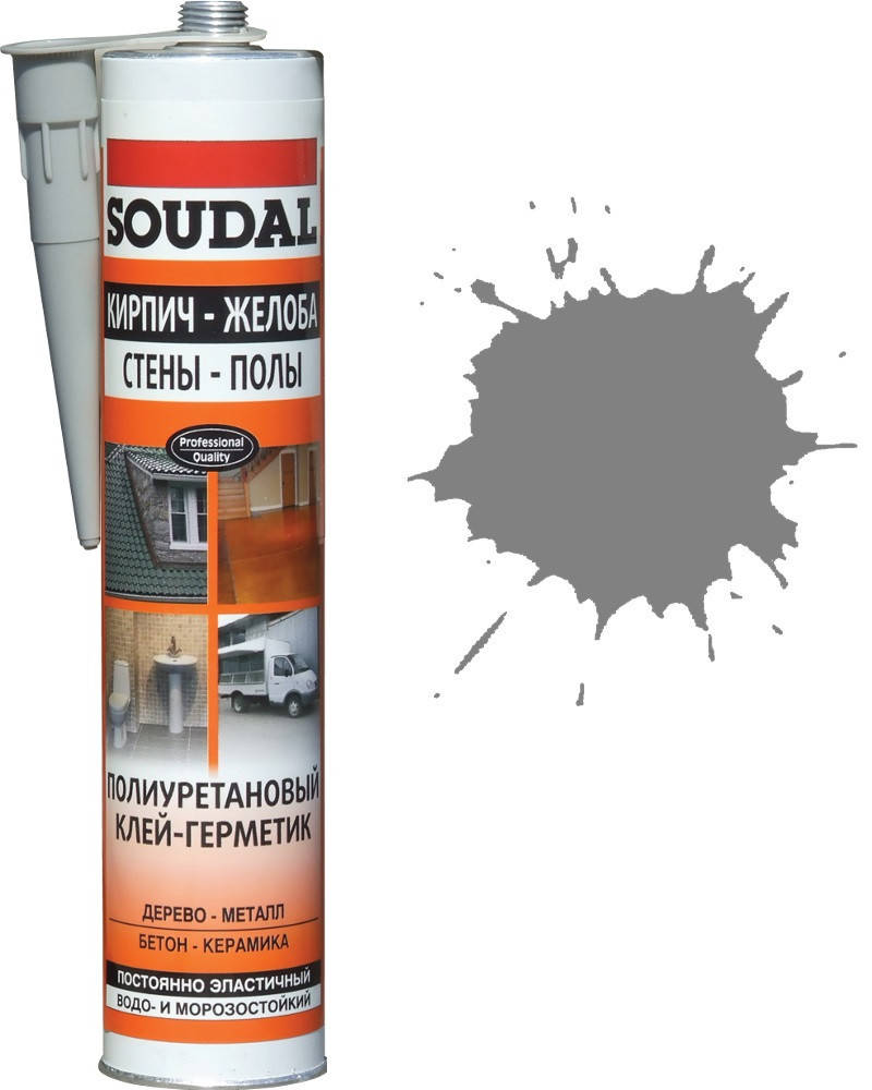 

Герметик полиуретановый 290мл /серый/ PU sealant SOUDAL