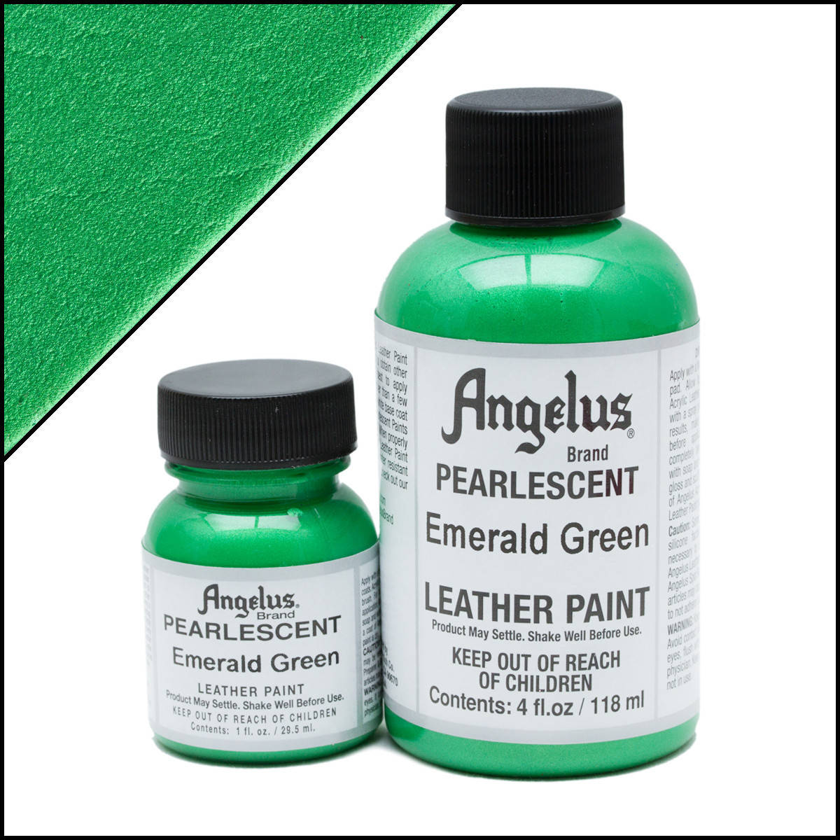 

Краска для кожи Angelus Pearlescent Emerald green (изумрудно-зеленый), Зелёный