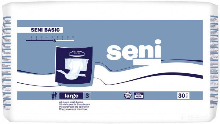 

Подгузники для взрослых Seni Basic Large 100-135 см 30 шт