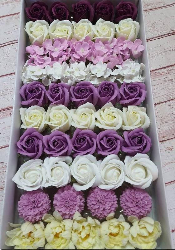 

Мыльные цветы (микс № 228) для создания роскошных неувядающих букетов и композиций из мыла, Разные цвета