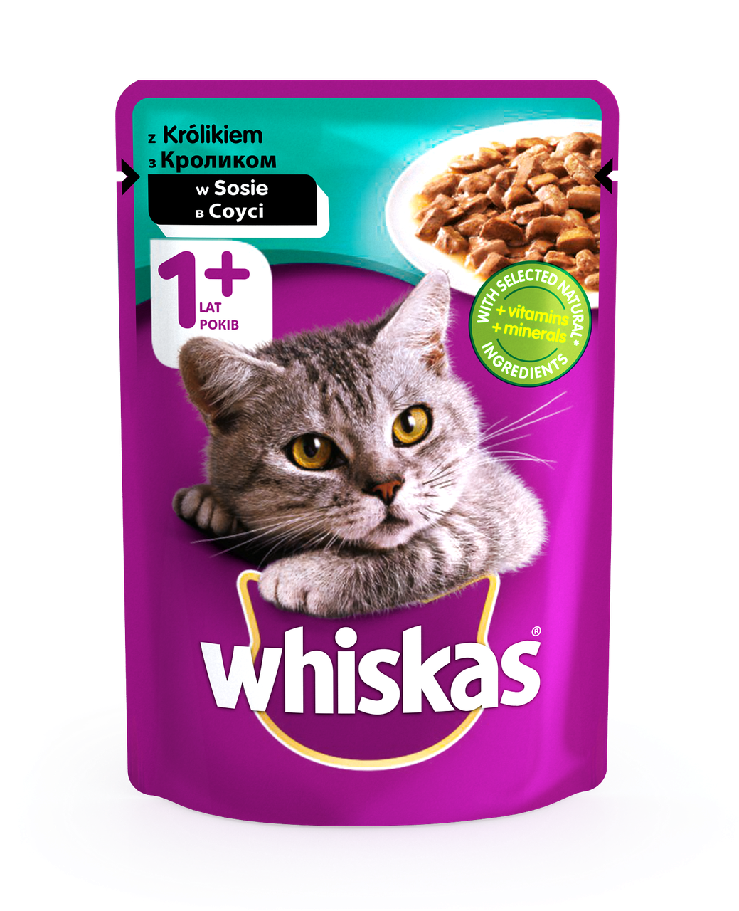 

Whiskas паучи для кошек 100г*24шт (кролик в соусе)