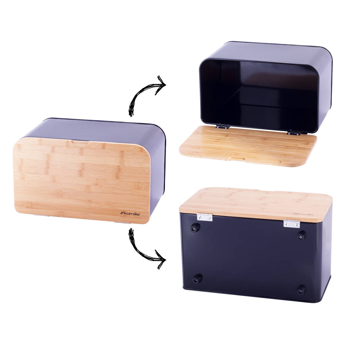 

Хлебница Черная большая Kamille KM-1116, Черный