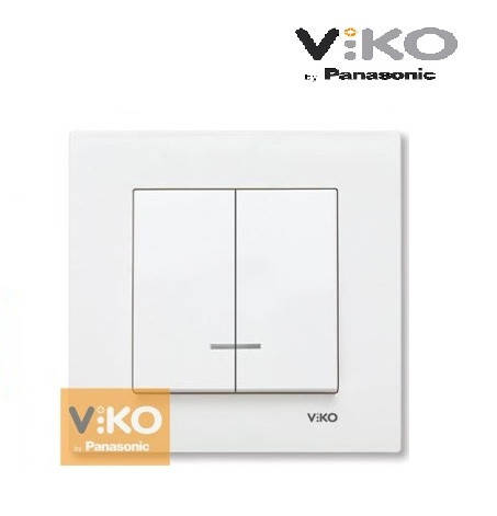 

Выключатель двухклавишный с подсветкой Viko Karre скрытой проводки белый (Турция)