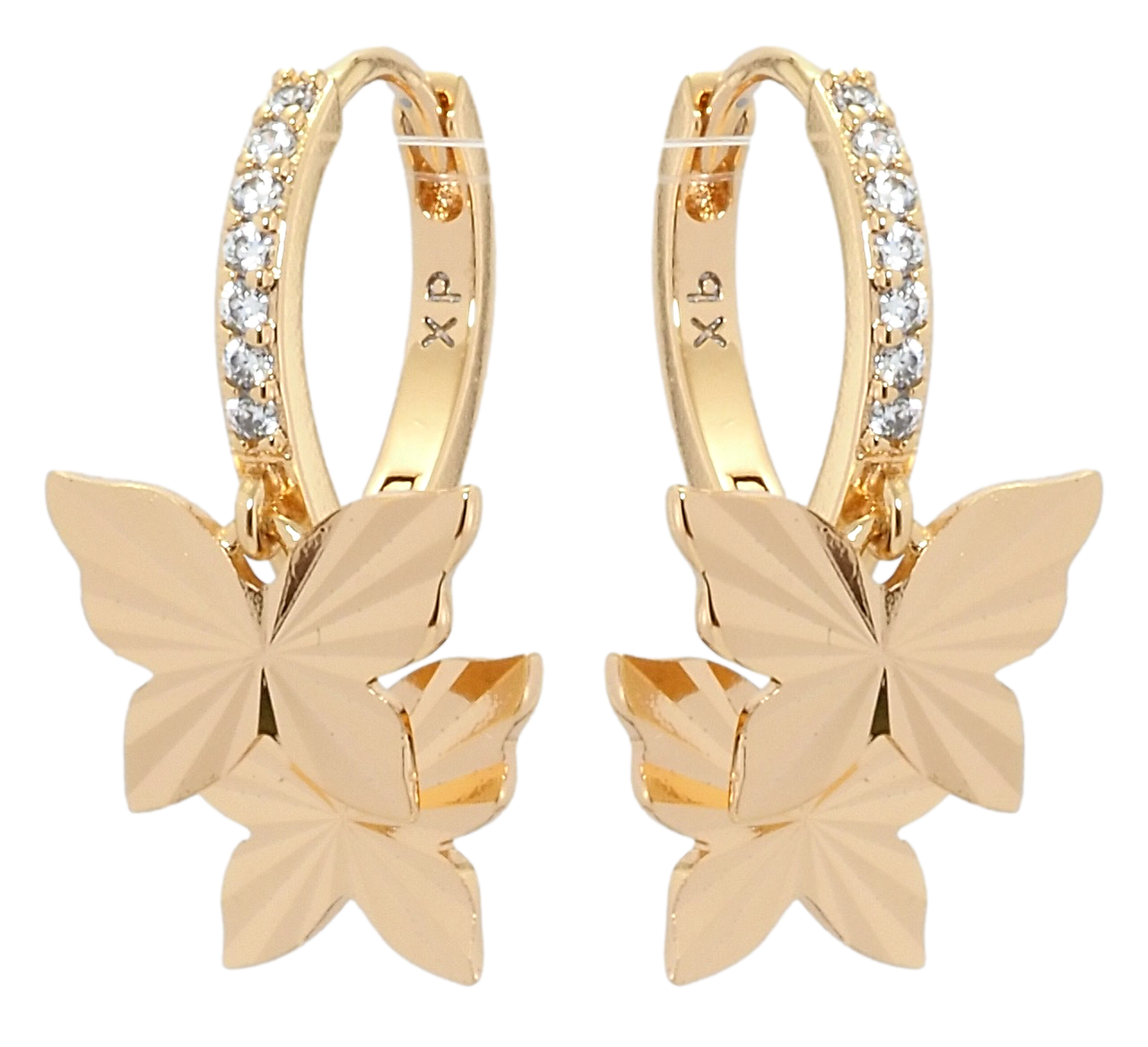 

Серьги Xuping Позолота 18K подвески на колечках "Бабочки"