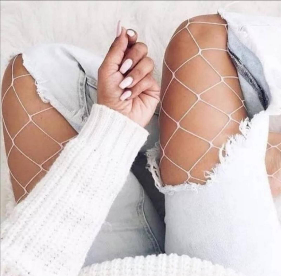

Колготки в сетку белые