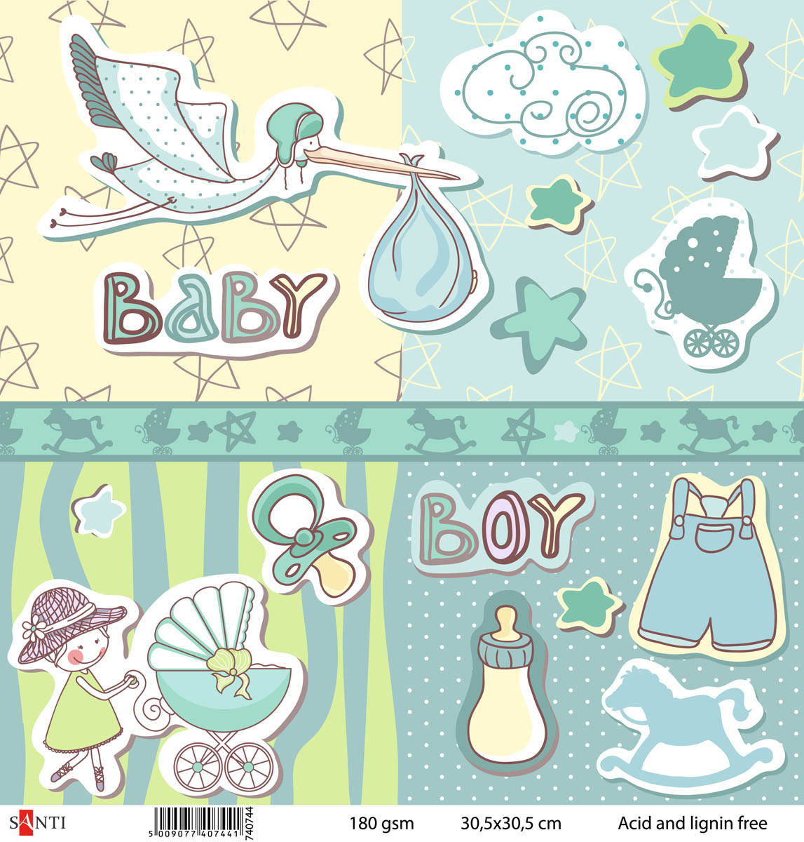 

Бумага для скрапбукинга №4, 30.5*30.5см 740744