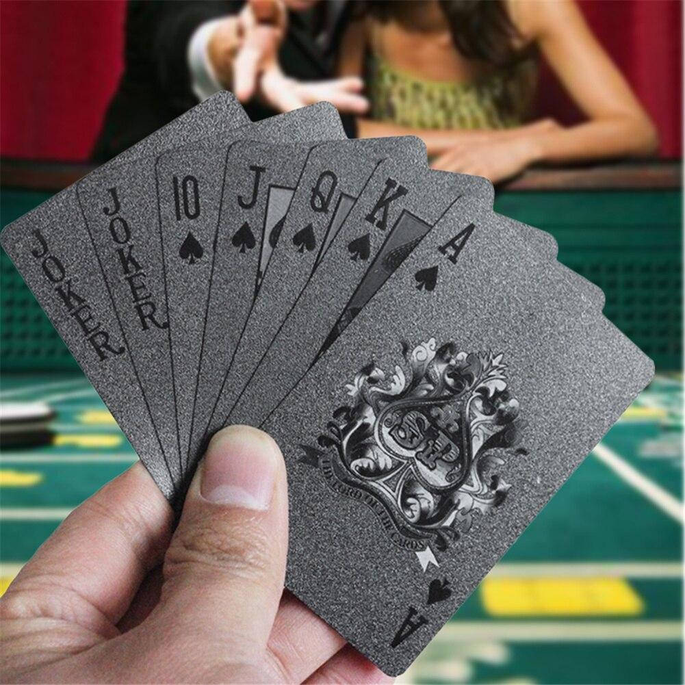 

Игральные пластиковые карты Poker Deck black. Покерные игральные карты