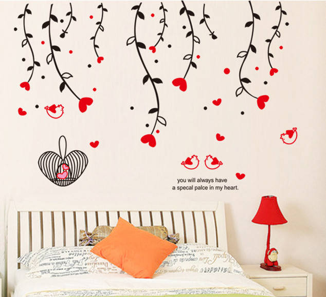 

Интерьерная виниловая декоративная наклейка на стену Птички (AY828)