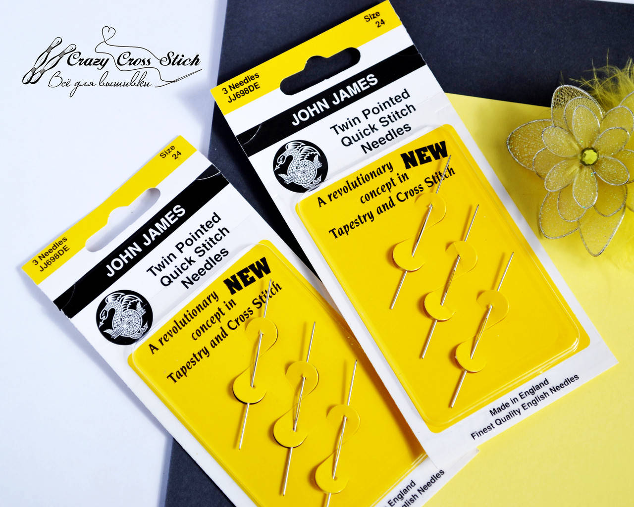 

Двусторонние гобеленовые иглы John James №24 (Twin Pointed Quick Stitch)