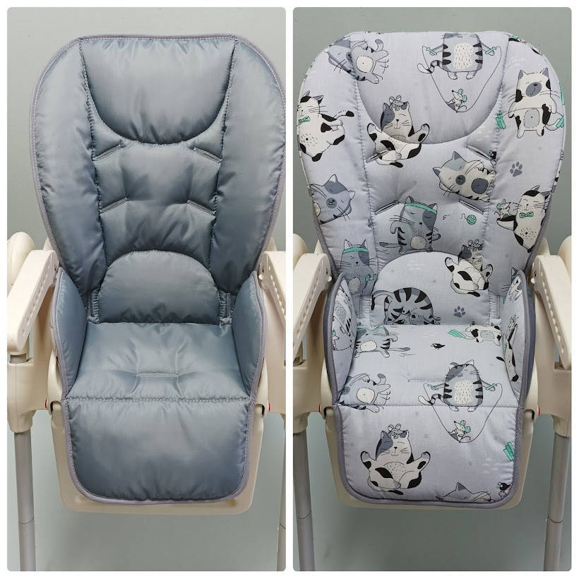 

Двусторонний чехол на стульчик для кормления Chicco Polly 2 в 1, Чико Поли, Серый