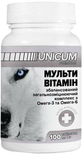 

Витамины Unicum Premium "мультивитамин" для собак 100 табл. 100 г