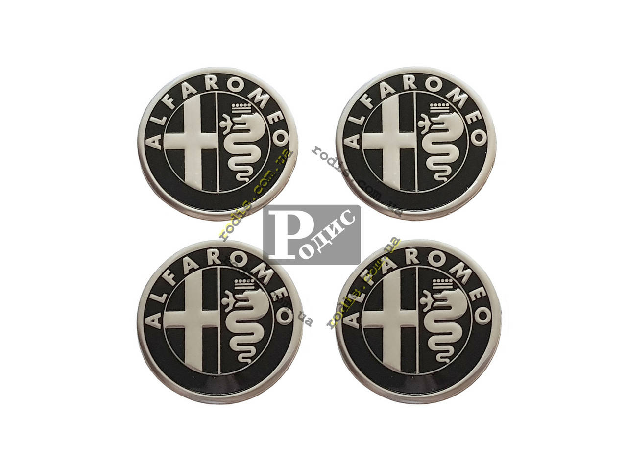 

Наклейки для колпачков на диски Alfa Romeo черные (60 мм) - Наклейки на колпачки для дисков Альфа Ромео