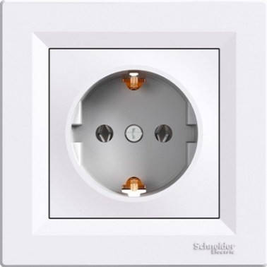 

Розетка с заземляющим контактом белый Asfora EPH2900121 Schneider