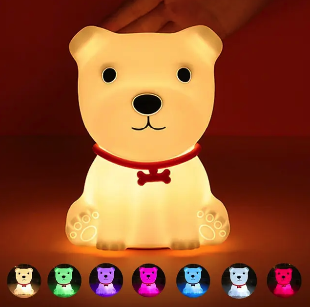 

Аккумуляторный настольный ночник LJC-148 силиконовый светильник собачка Белый