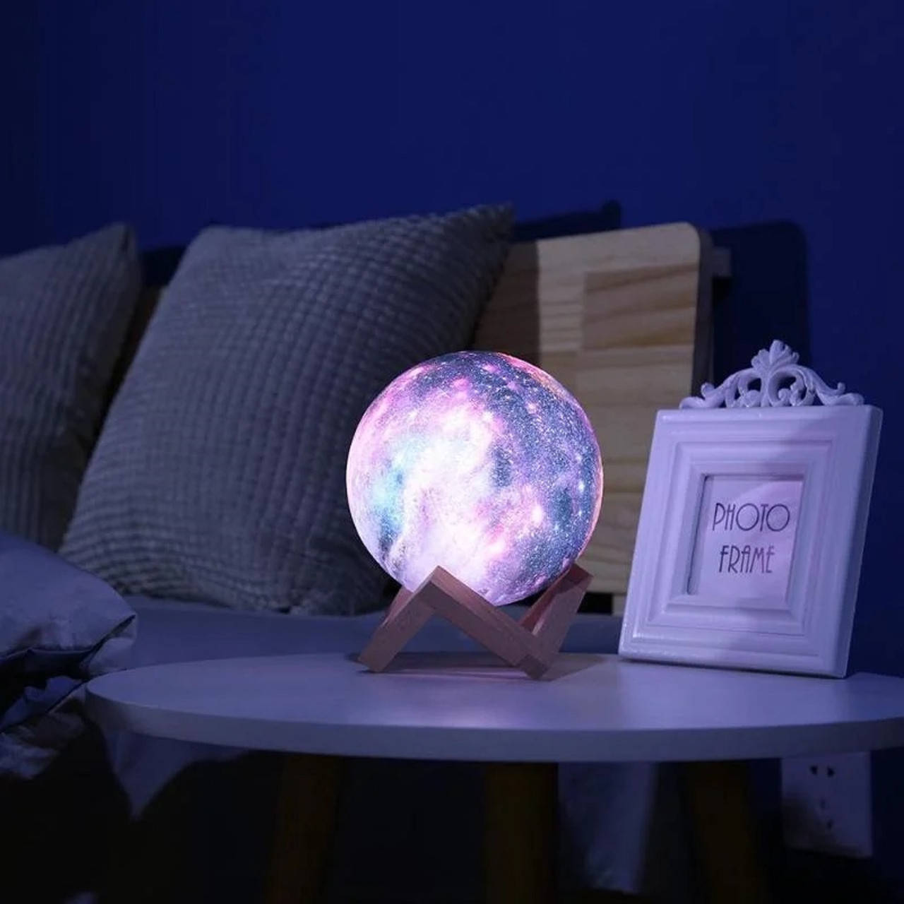 

Ночник на пульте управления Луна Цветная Лампа Светильник детский 3D Moon Color Lamp 15 см с аккумулятором, Разные цвета
