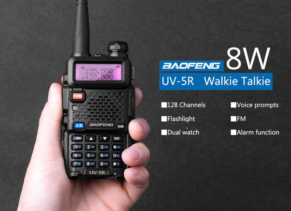 

Рация Baofeng UV-5R UP 8 Ватт Радиостанция 400-470 Мгц Радіостанція + Гарнитура