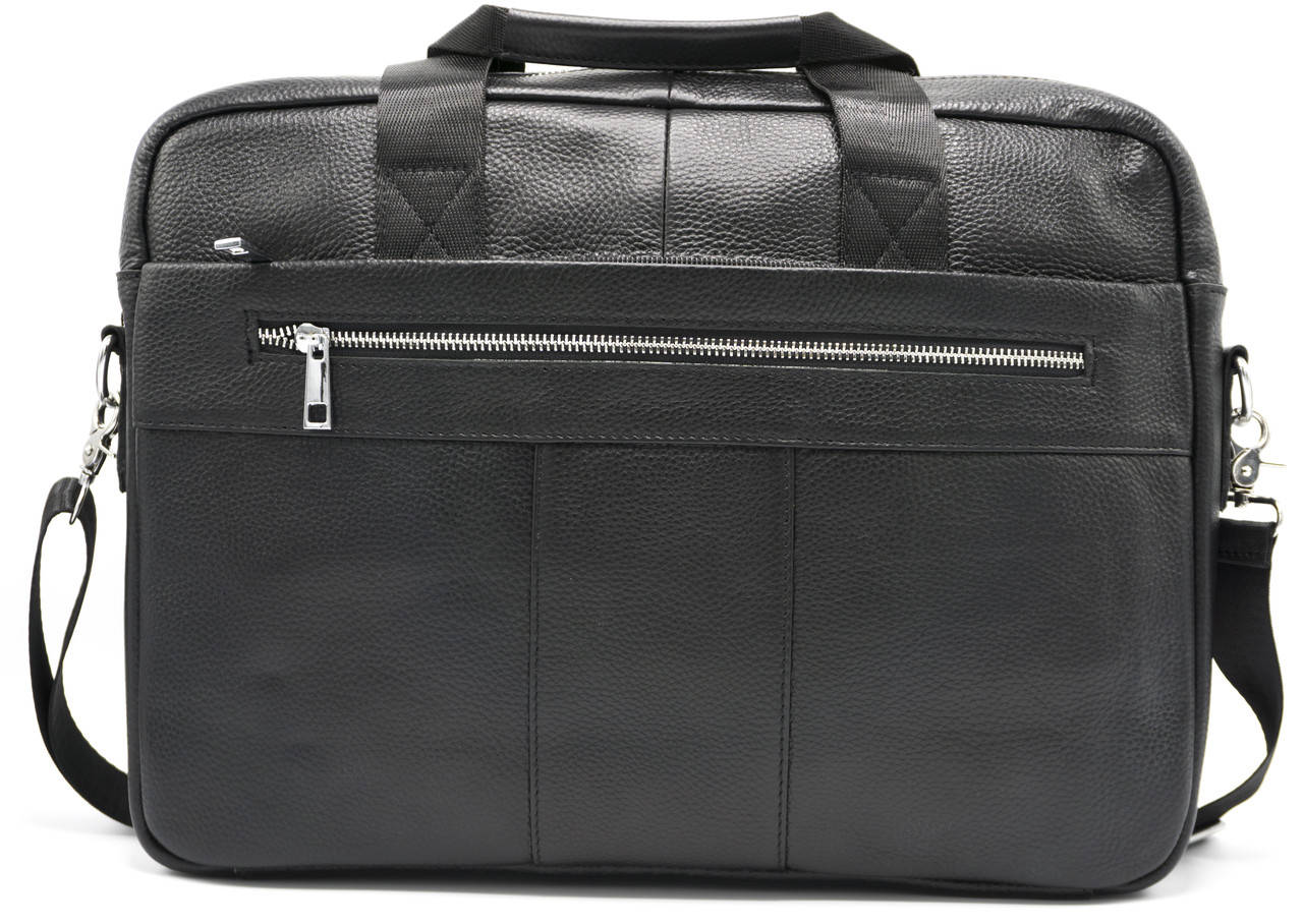 

Мужская кожаная сумка для ноутбука и документов NiceBags V00313 Черная сумка из натуральной кожи, Черный