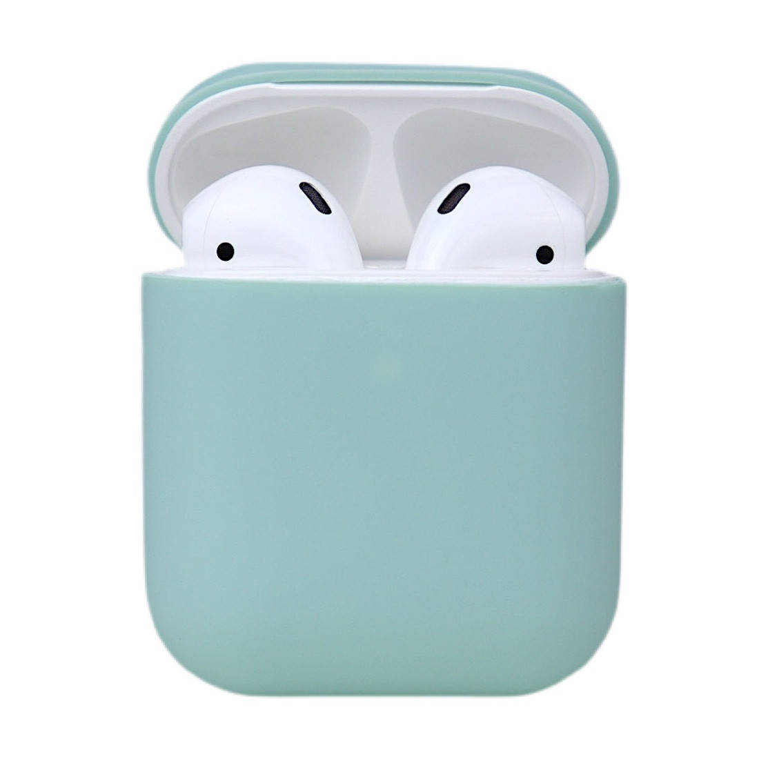 

Чехол силиконовый для беспроводных наушников Apple AirPods Бирюзовый, Черный