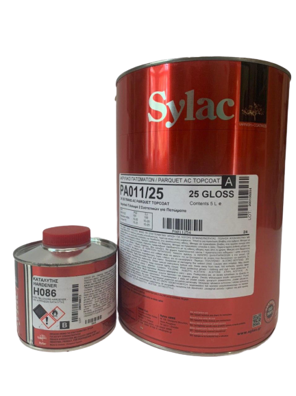 

Двухкомпонентный лак для паркета Sylac РА011 / 25 полуматовый 5.5л, Прозрачный