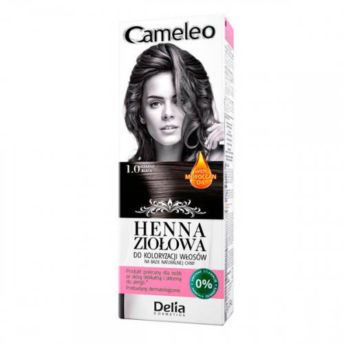 

CAMELEO с хной (Лавсония) травяная мусс-краска для волос тон 1.0 Черная