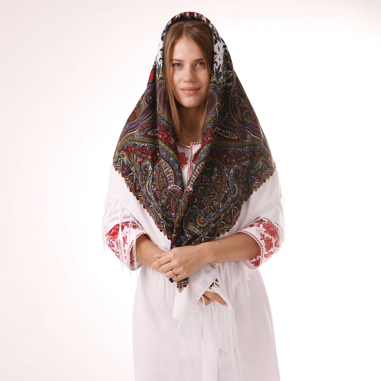 

Хустка біла з орнаментом т120/158, Белый