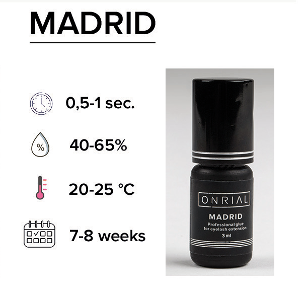 

Клей для нарощення вій Madrid ONRIAL 5 мл, Черный