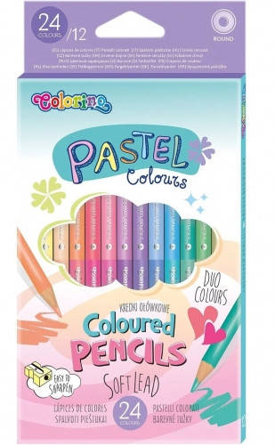 

Карандаши цветные круглые двусторонние 12 шт х 24 цв. PASTEL COLORINO 87737PTR