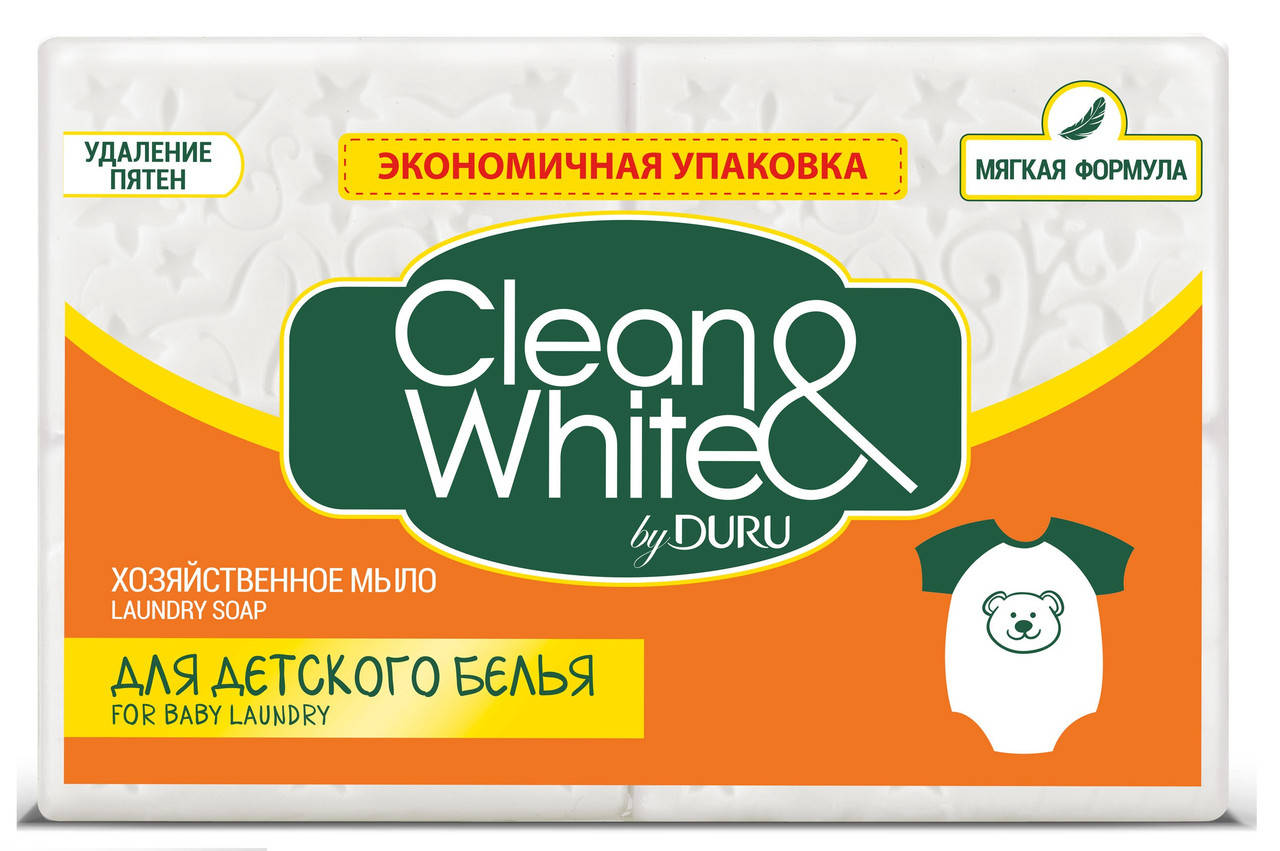 

Хозяйственное мыло для детских вещей 4*120 г Duru clean&white