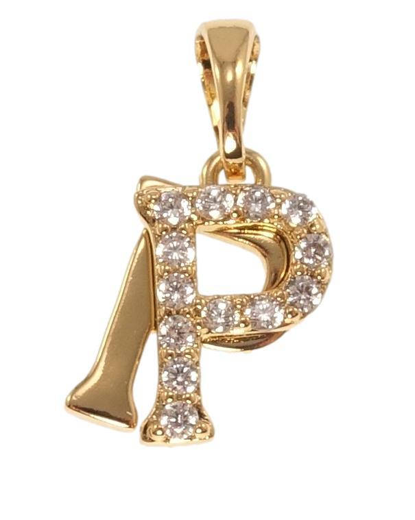

Кулон Xuping Позолота 18K "Буква P с цирконием" для цепочки до 5мм
