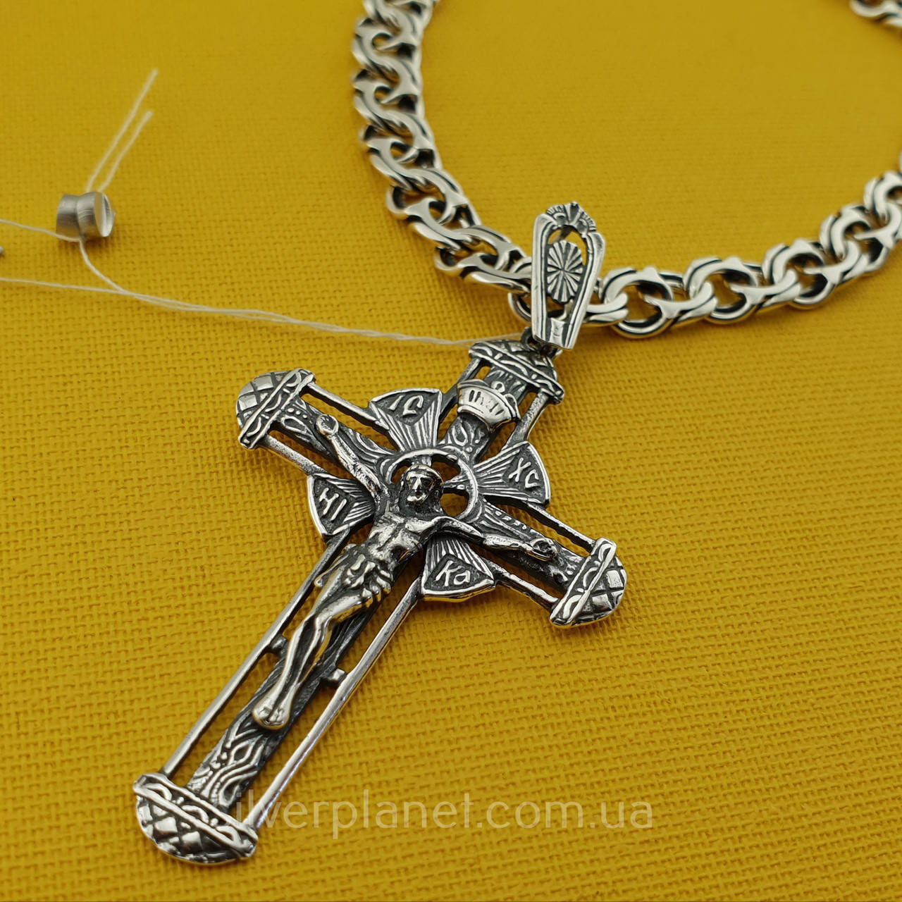 

Комплект для мужчин. Цепь 65 см и крестик. Серебро 925