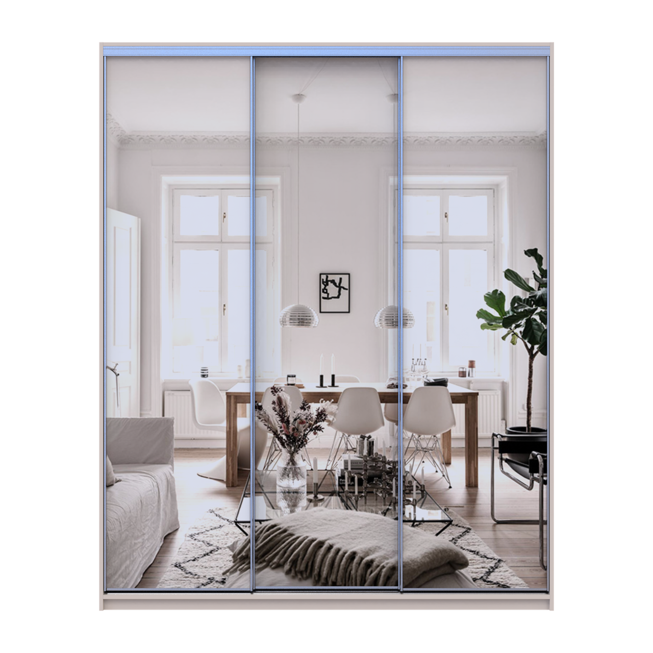 Шафа купе Doros Сіті Лайт Кашемір 3 Дзеркала 180х60х225 (80736374) 3