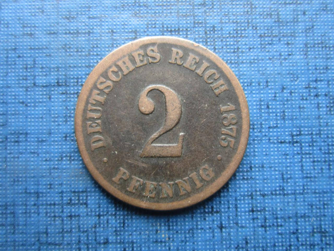 

Монета 2 пфеннига Германия Империя 1875 С