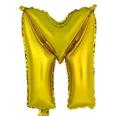 

Фольгированный шар буква "М", 14" (36 см) золотой, Золото