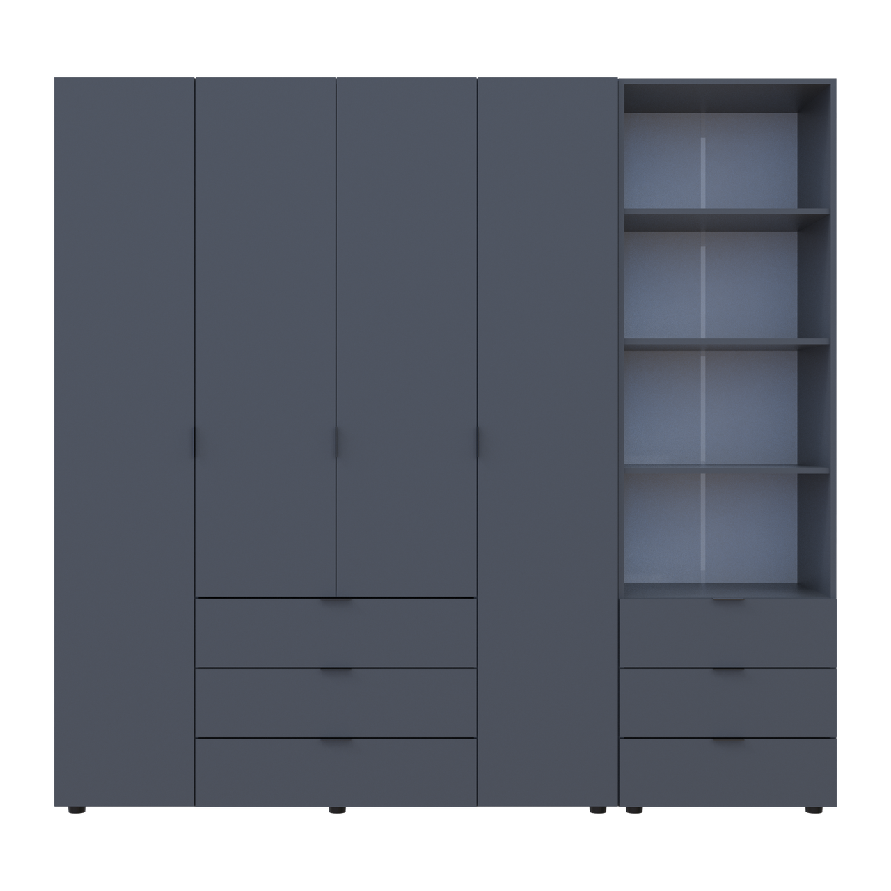 Шафа для одягу Doros Гелар Графіт 4ДСП з пеналом 215х49.5х203.4 (42005170) 4